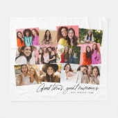 Gute Zeiten große Erinnerungen 12 Foto Collage wei Fleecedecke (Vorderseite (Horizontal))