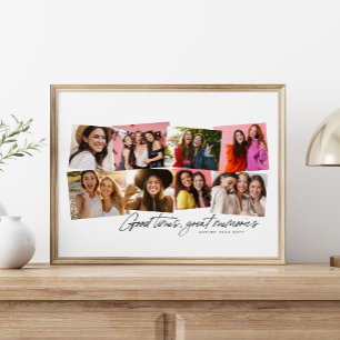 Gute Zeiten große Erinnerungen Spaß 8 Foto Collage Poster