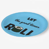 Gute Zeiten, kawaii Sushi rollen Pappteller (Schrägansicht)