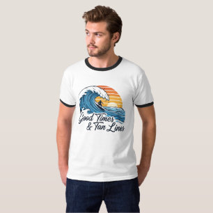 Gute Zeiten und Tan Lines Retro 80er Surfing Sun T-Shirt