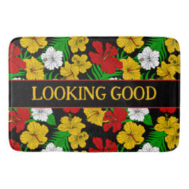 Gute Zitate tropische Blume schwarz aussehen Badematte