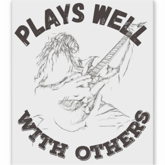 Gute Zusammenarbeit mit anderen - Gitarre Shredder Aufkleber (Vorderseite)