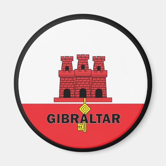 Güteflagge Gibraltar Roundel Magnet (Vorne)
