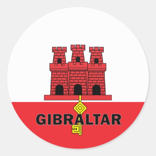 Güteflagge Gibraltar Roundel Runder Aufkleber (Vorderseite)