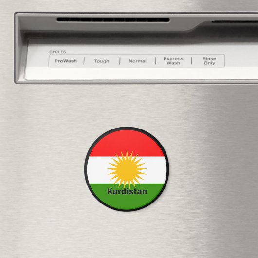 Güteflagge Kurdistan Roundel Magnet (In Situ (Geschirrspüler))