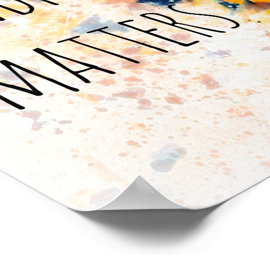 Gütefragen Zitat über Sonnenblumenwasserfarbe Poster (Ecke)