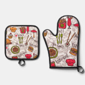 Guten Appetit Ofenhandschuh & Topflappen-Set (Vorderseite)