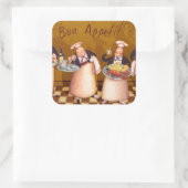 Guten Appetit Quadratischer Aufkleber (Tasche)