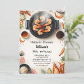 Guten Koch Grillen Japanisch Sushi Hibachi 50. Geb Einladung (Stehend Vorderseite)