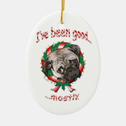 Guten Mops... Meistens! Weihnachtsschmuck (Vorne)