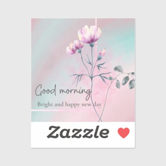 Guten Morgen Aufkleber in schönen Farben. (Blatt)