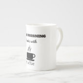 Guten Morgen beginnt mit einer Kaffee-Knochen-Chin Porzellantasse (Vorderseite Rechts)