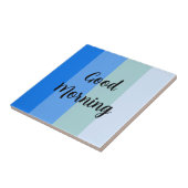 Guten Morgen blau gestreift Fliese (Seite)