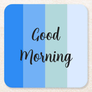Guten Morgen blau gestreift Rechteckiger Pappuntersetzer
