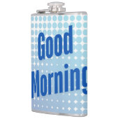 Guten Morgen Blaue Punkte Flachmann (Links)