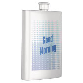 Guten Morgen Blaue Punkte Flachmann (Rechts)