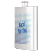 Guten Morgen Blaue Punkte Flachmann (Links)