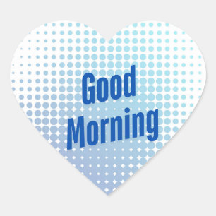 Guten Morgen Blaue Punkte Herz-Aufkleber