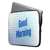 Guten Morgen Blaue Punkte Laptopschutzhülle (Vorderseite Links)