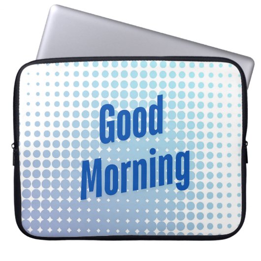 Guten Morgen Blaue Punkte Laptopschutzhülle (Vorderseite)