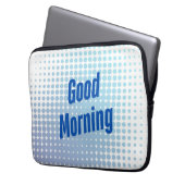 Guten Morgen Blaue Punkte Laptopschutzhülle (Vorderseite Links)
