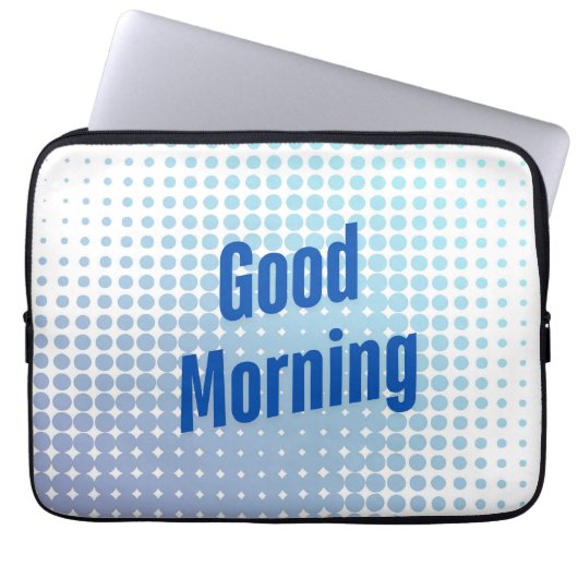 Guten Morgen Blaue Punkte Laptopschutzhülle (Vorderseite)