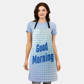 Guten Morgen Blaue Punkte Schürze (Getragen)