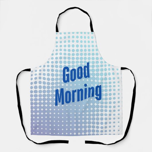 Guten Morgen Blaue Punkte Schürze (Vorderseite)