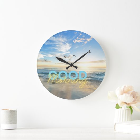 Guten Morgen blauer Himmel Große Wanduhr (Zuhause)