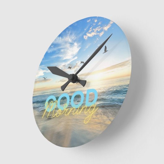 Guten Morgen blauer Himmel Runde Wanduhr (Winkel)