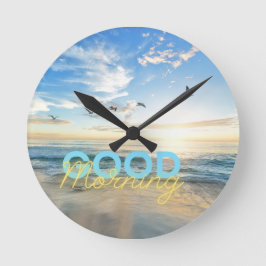 Guten Morgen blauer Himmel Runde Wanduhr