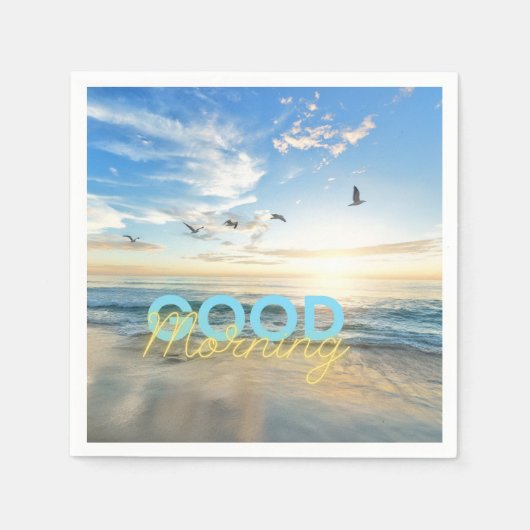 Guten Morgen blauer Himmel Serviette (Vorderseite)