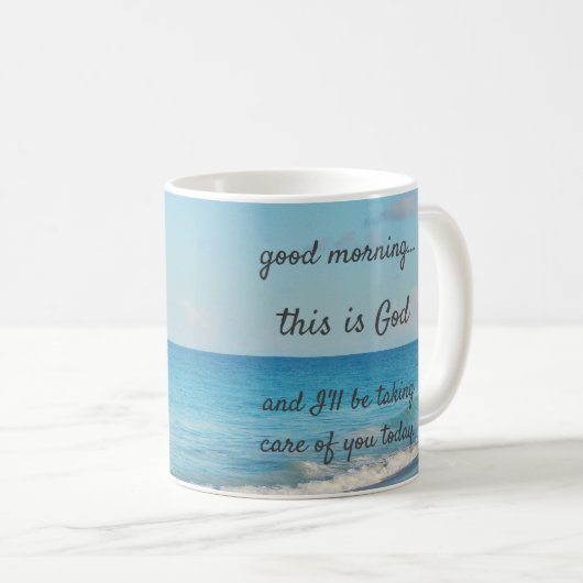 "Guten Morgen, das ist Gott!" Kaffeetasse (VorderseiteRechts)