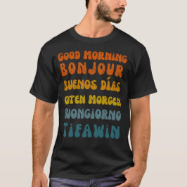 Guten Morgen, das Retro-Mehrsprachige-Shirt T-Shirt