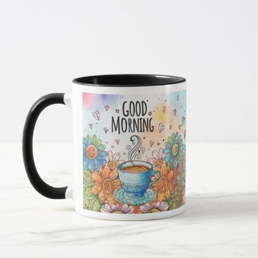 Guten Morgen Doodle-Kaffee Tasse (Links)