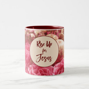 Guten Morgen; Erhebt euch für Jesus Zitat Zweifarbige Tasse