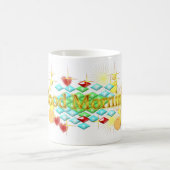 Guten Morgen, fröhlich und glücklich Kaffeetasse (Mittel)