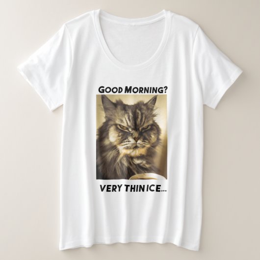 Guten Morgen? Ganz dünnes Eis! Kaffee Spruch     Große Größe T-Shirt (Design vorne)