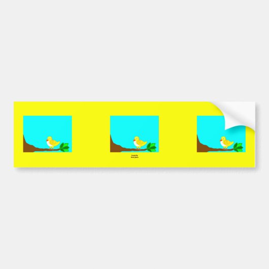 Guten Morgen Gelber Vogel-Autoaufkleber Autoaufkleber (Vorne)