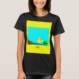 Guten Morgen Gelber Vogel Frauen Schwarzes T Shirt