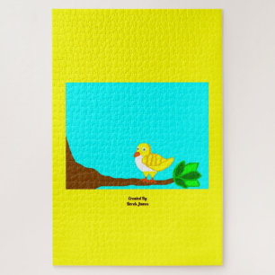 Guten Morgen Gelber Vogel Puzzle 50 cm x 75 cm