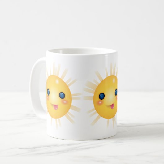 Guten Morgen glücklich lächelnde Sonne Kaffeetasse (Vorderseite Links)