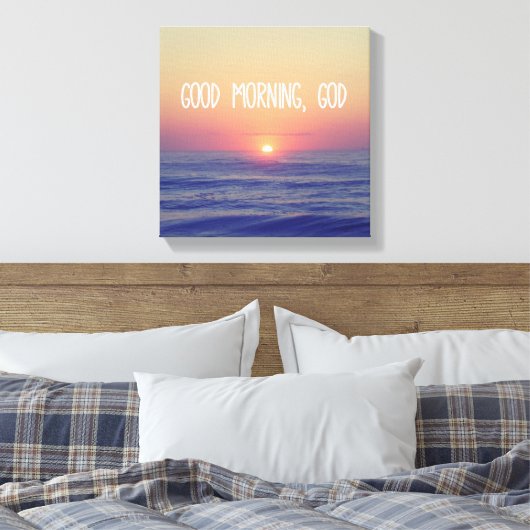 Guten Morgen Gott mit dem Sonnenaufgang des Ozeans Leinwanddruck (Insitu (Schlafzimmer))