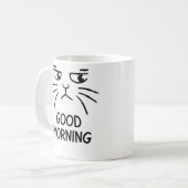 Guten Morgen – Grumpy Cat Gesicht Kaffeetasse (Vorderseite Links)