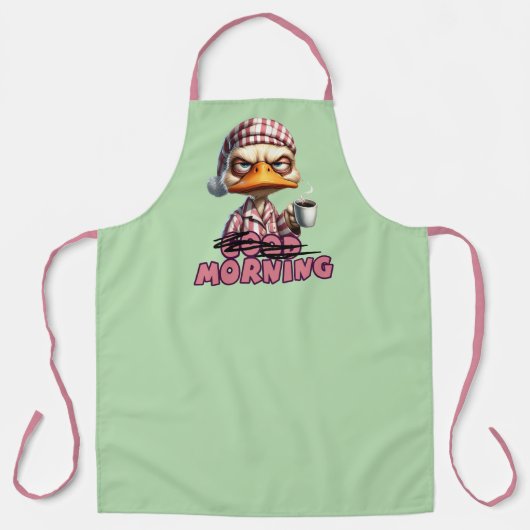 Guten Morgen Grumpy Duck mit Kaffee und Pyjama Schürze (Vorderseite)