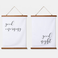 Guten Morgen Gute Nacht elegant über Bett