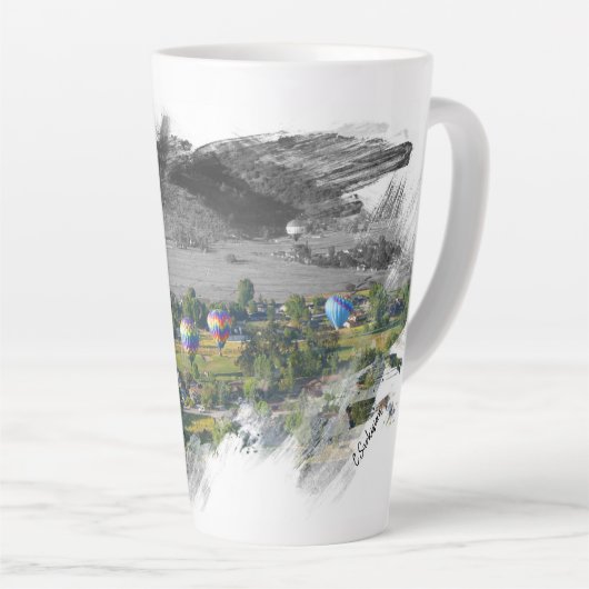 Guten Morgen Heißluftballon Latte Tasse (Rechte Ecke)