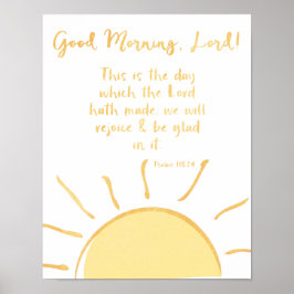 Guten Morgen Herr mit Psalmen der Bibel Verse Poster