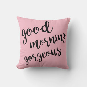 Guten Morgen herrliches rosa Kissen