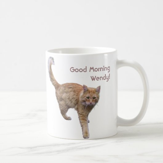 Guten Morgen (Ihr Name hier) Kaffeetasse (Rechts)